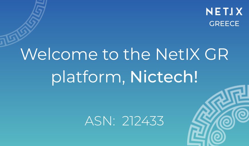 Welcome to the NetIX GR platform, Nictech!