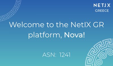 Bem vindo à plataforma NetIX GR, Nova!