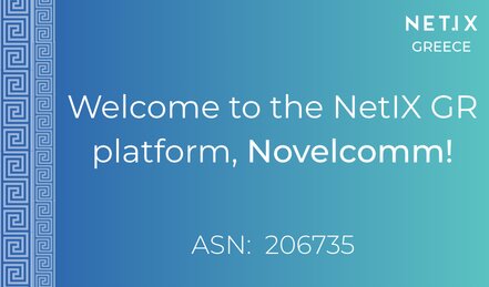 Welcome to the NetIX GR platform, Novelcomm!