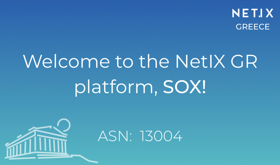 Bem vindo à plataforma NetIX, SOX!