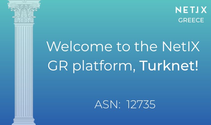 Welcome to the NetIX GR platform, Turknet!