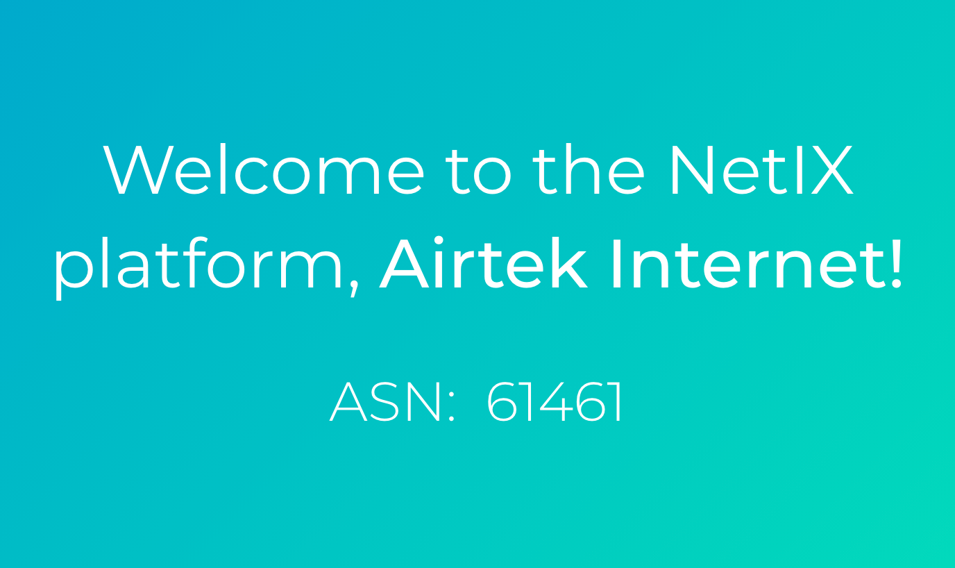 Welcome to the NetIX platform, Airtek Internet!