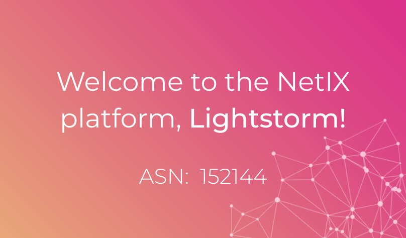 Bem vindo à plataforma NetIX, Lightstorm!