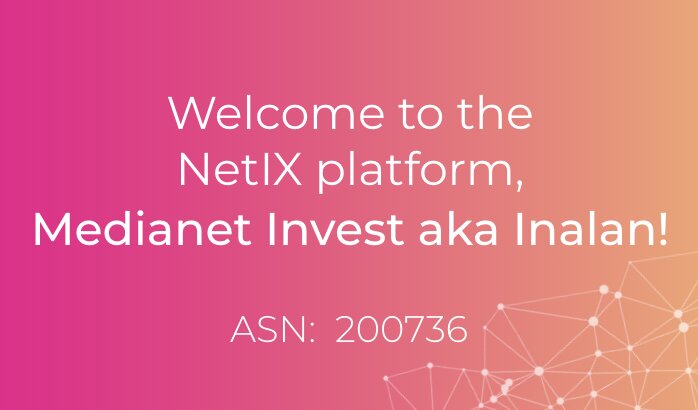 Welcome to the NetIX platform, Medianet Invest aka Inalan!