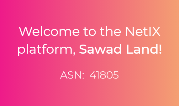 Welcome to the NetIX platform, Sawad Land!