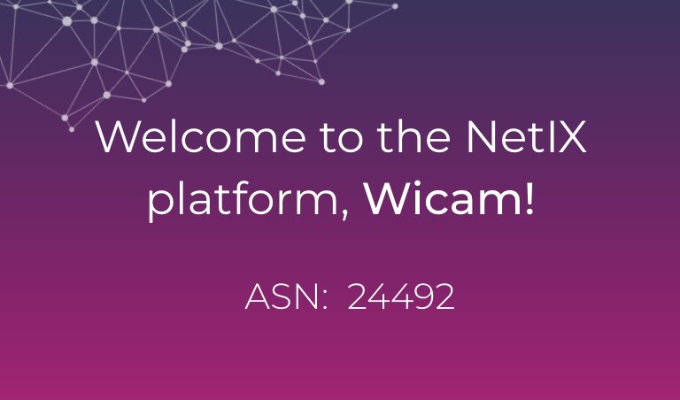 Bem vindo à plataforma NetIX, Wicam!