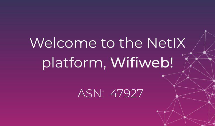 Welcome to the NetIX platform, Wifiweb!