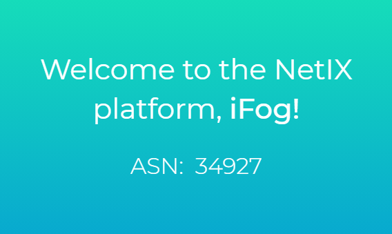 Welcome to the NetIX platform, iFog!